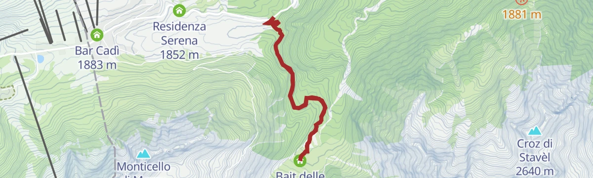 Route map: Locality Raseghe - Tonale Beach